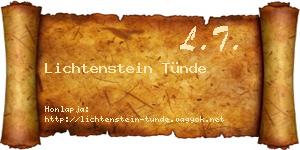 Lichtenstein Tünde névjegykártya